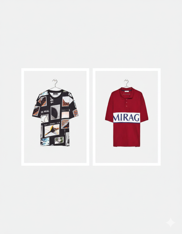 Premium Artistic Collection: Front Illustration & Essential Short Sleeve Tee Bundle